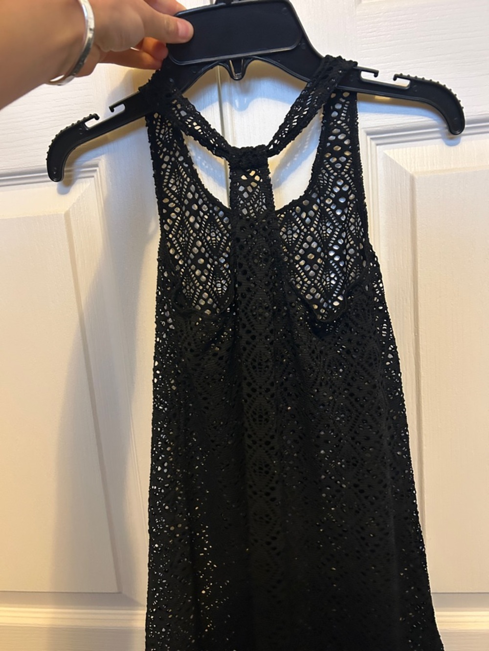 Black Crochet Racerback Tank Top - Picture 5 of 6